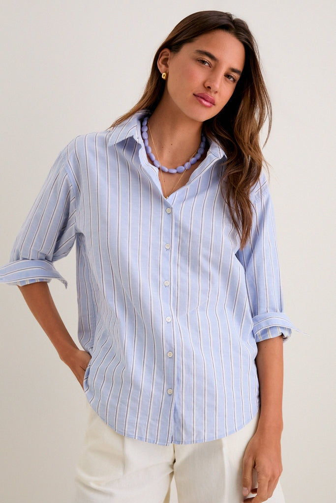 French Blue Stripe Nadine Button Down