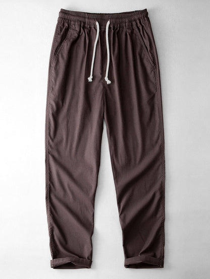 Stripe Crochet Button Up Shirt & Straight Leg Linen Pants