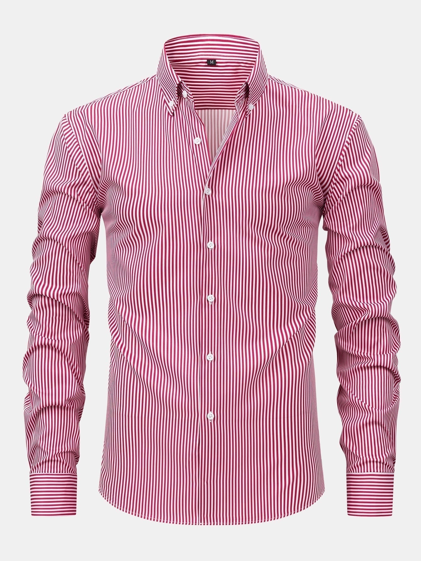 Long Sleeve Stripe Button Up Shirt & Slim Fit Tapered Trousers