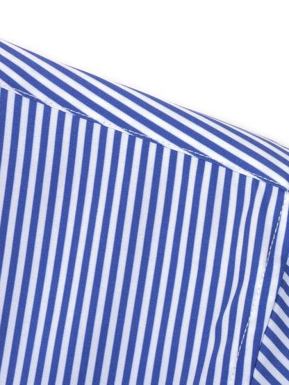 Long Sleeve Stripe Button Up Shirt & Slim Fit Tapered Trousers
