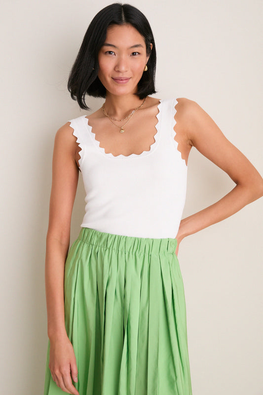 White Ric Rac Compression Tank