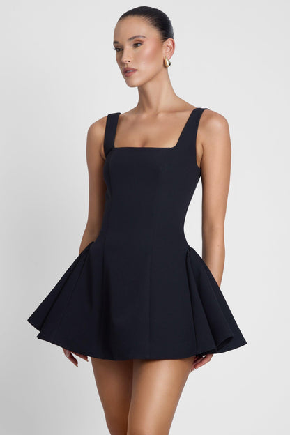 Ysabelle Babydoll Corset Mini Dress - Black